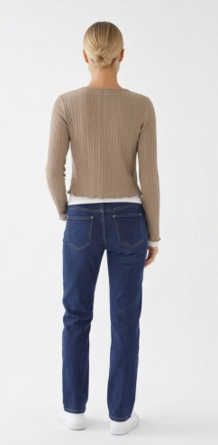 Wickel-Cardigan Beige mit Bindedetail