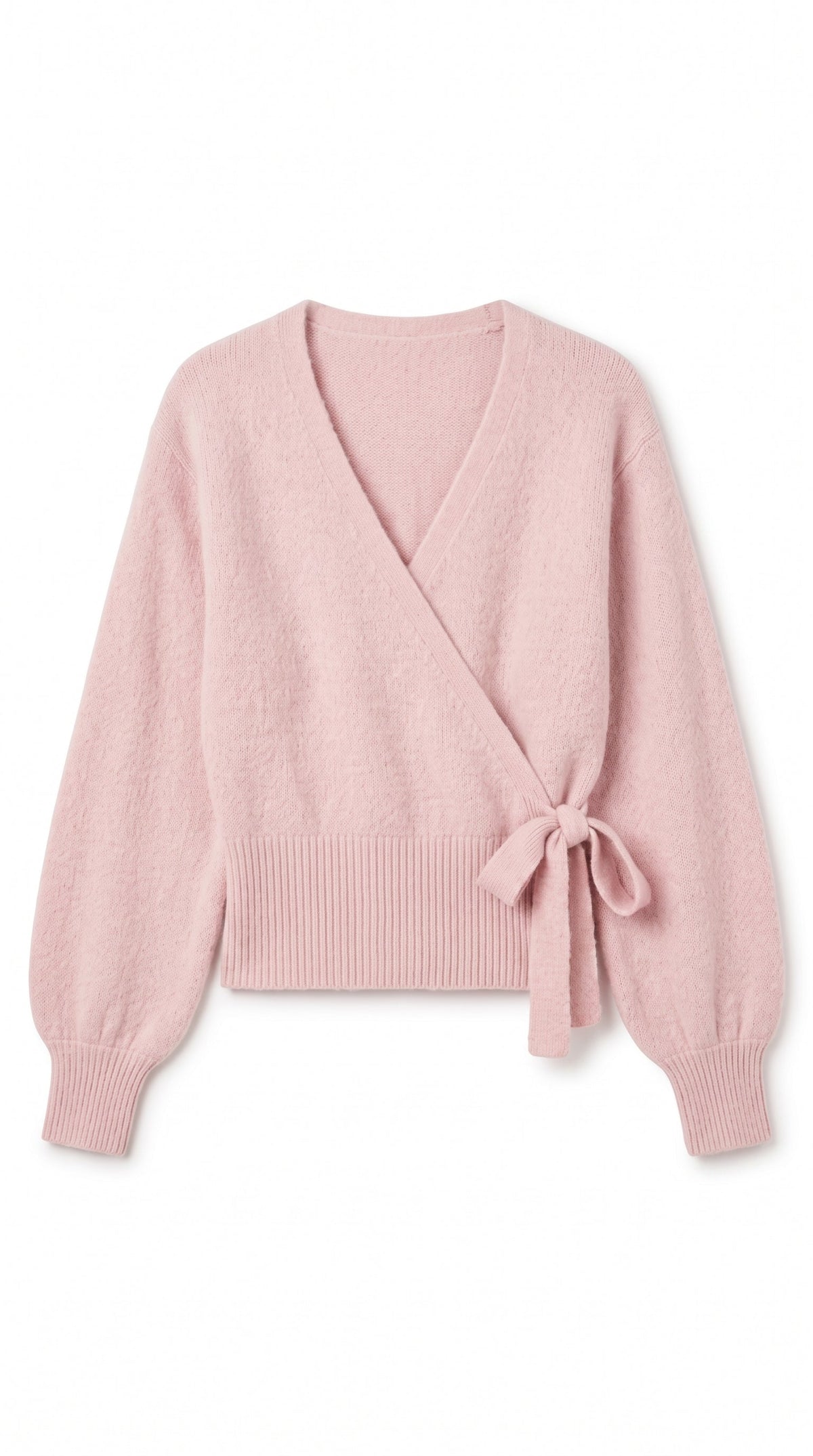 Wickelbluse mit Ballonärmeln Pink
