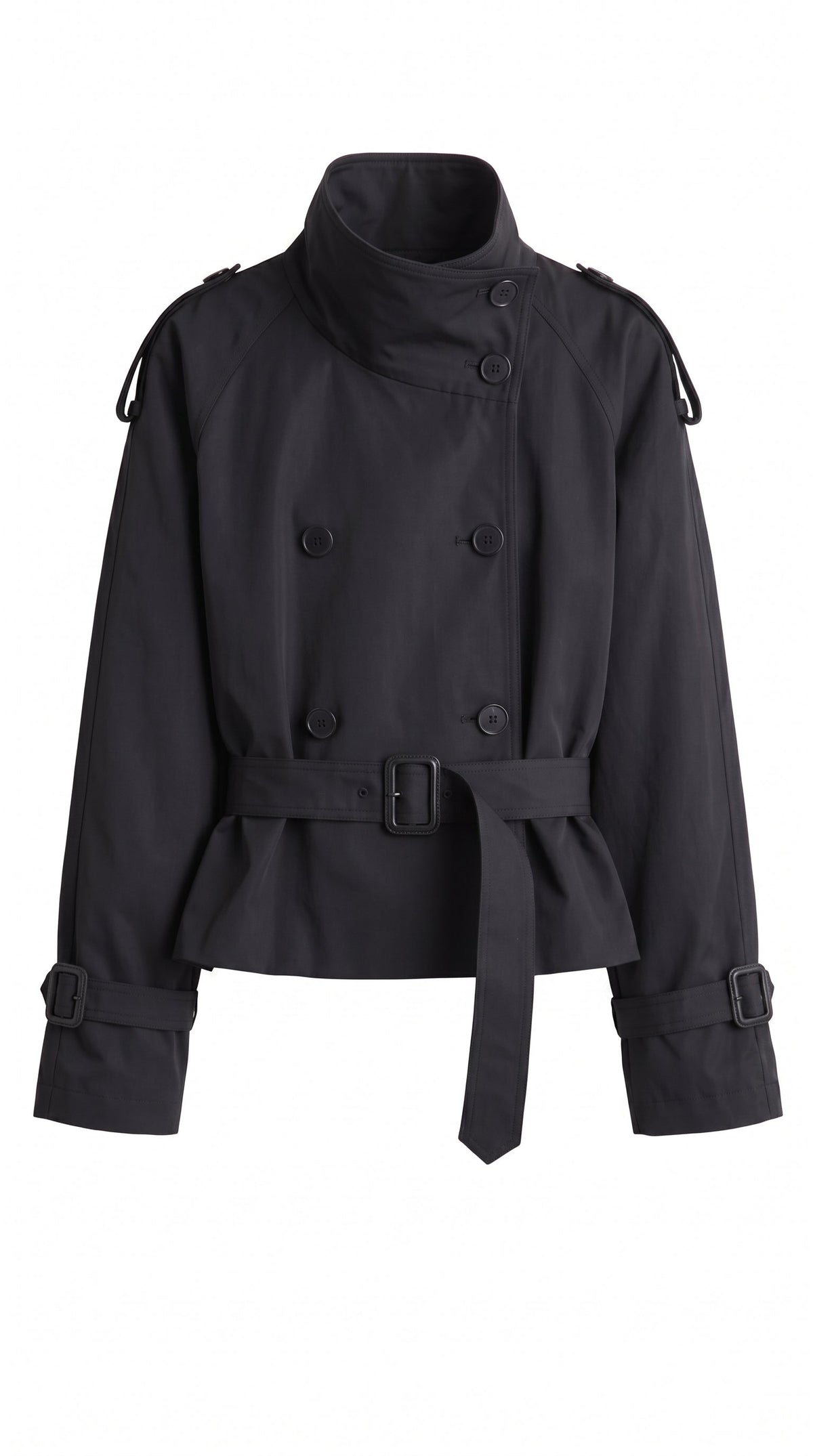 Kurze Trenchjacke Schwarz