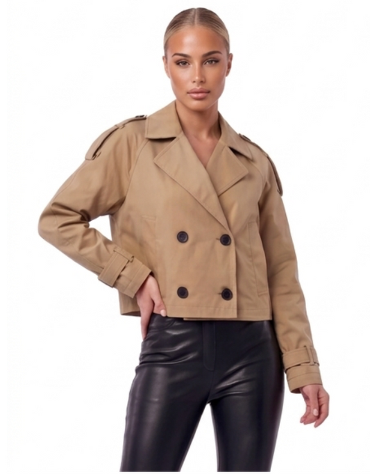 Open-Collar Trenchcoat Khaki