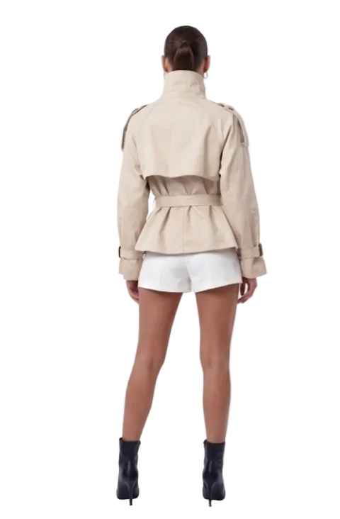 Kurzer Trenchcoat Beige