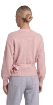 Wickelbluse mit Ballonärmeln Pink