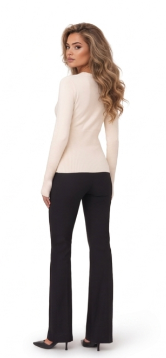 Kurzstrickjacke Feinripp Creme
