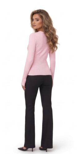 Kurzstrickjacke Feinripp Pink