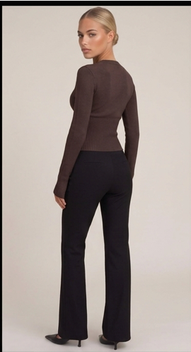 Cropped Cardigan Braun