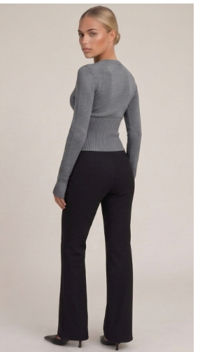 Cropped Cardigan Grau