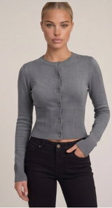 Cropped Cardigan Grau