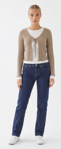 Wickel-Cardigan Beige mit Bindedetail