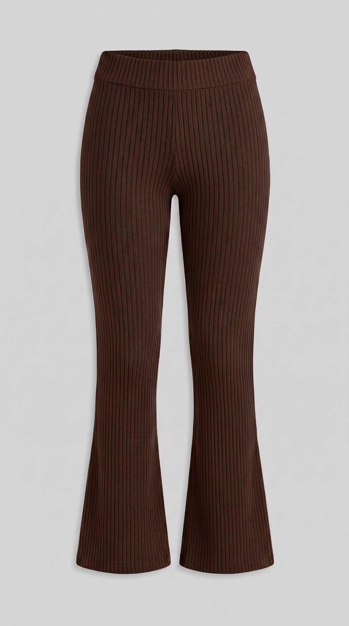 Rippstrick-Flare-Hose Braun