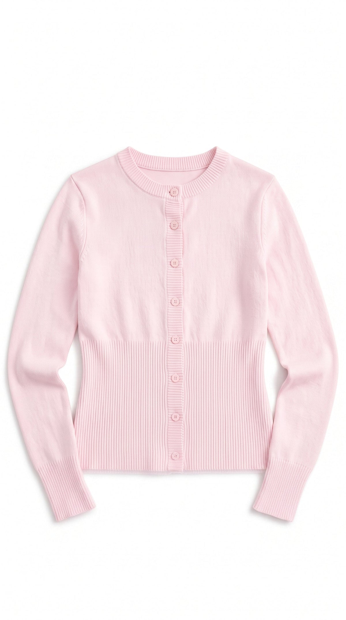 Damen Kurzstrickjacke Feinripp Pink