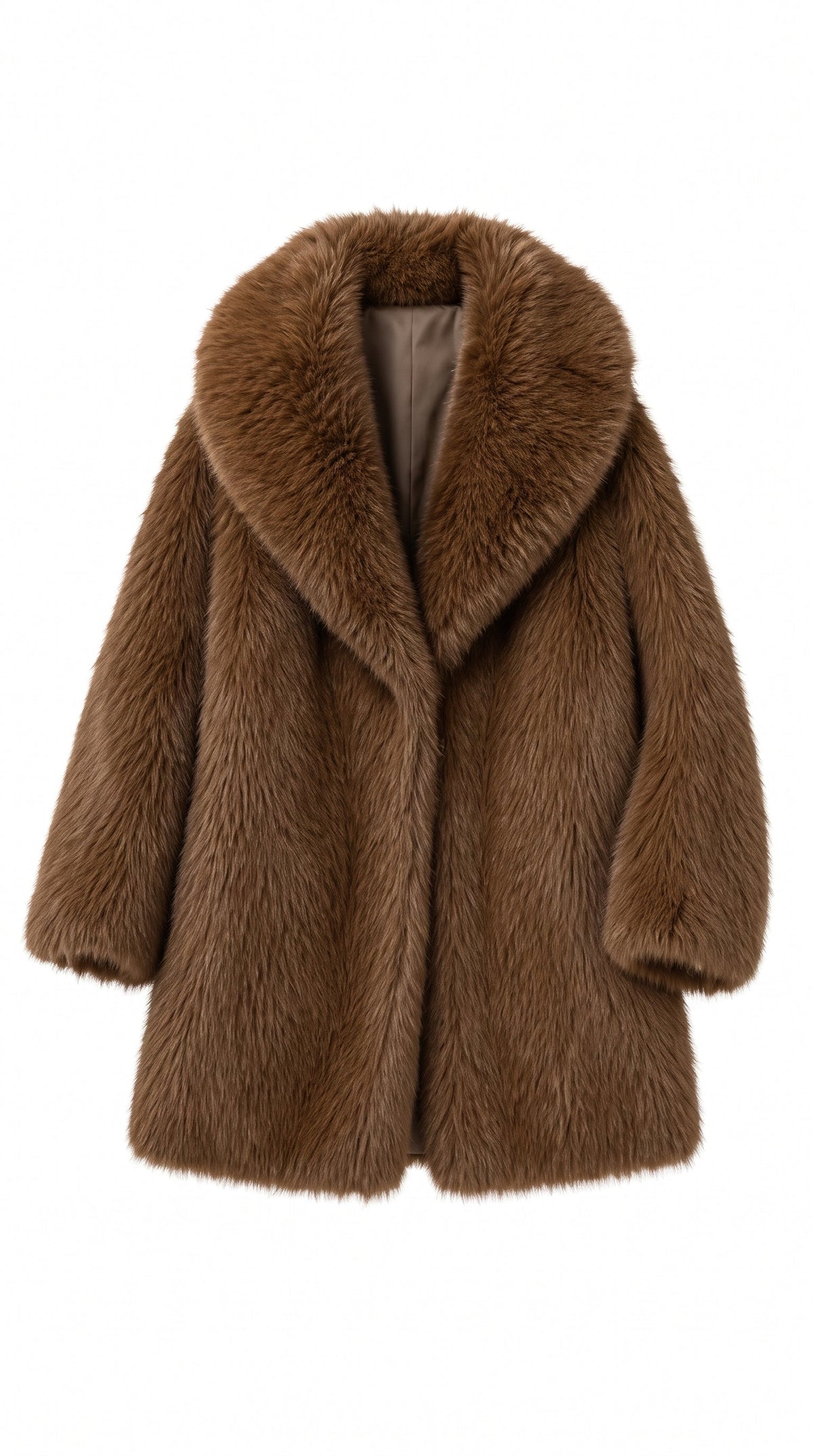 Oversized Fellimitat-Jacke