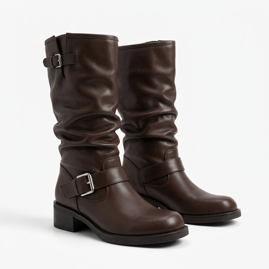 Hohe Stiefel mit Blockabsatz