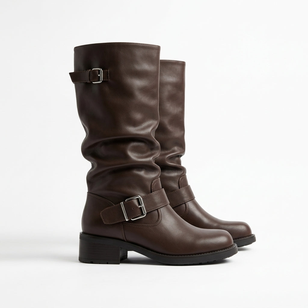 Hohe Stiefel mit Blockabsatz
