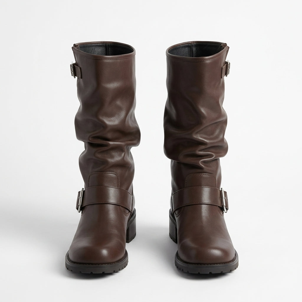 Hohe Stiefel mit Blockabsatz