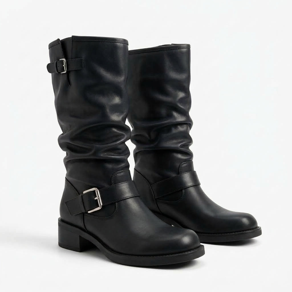 Hohe Stiefel mit Blockabsatz